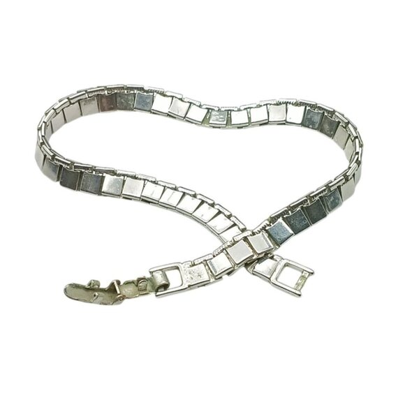 Vintage Monet Presidential Link Chain Bracelet Silver Tone - Picture 3 of 4